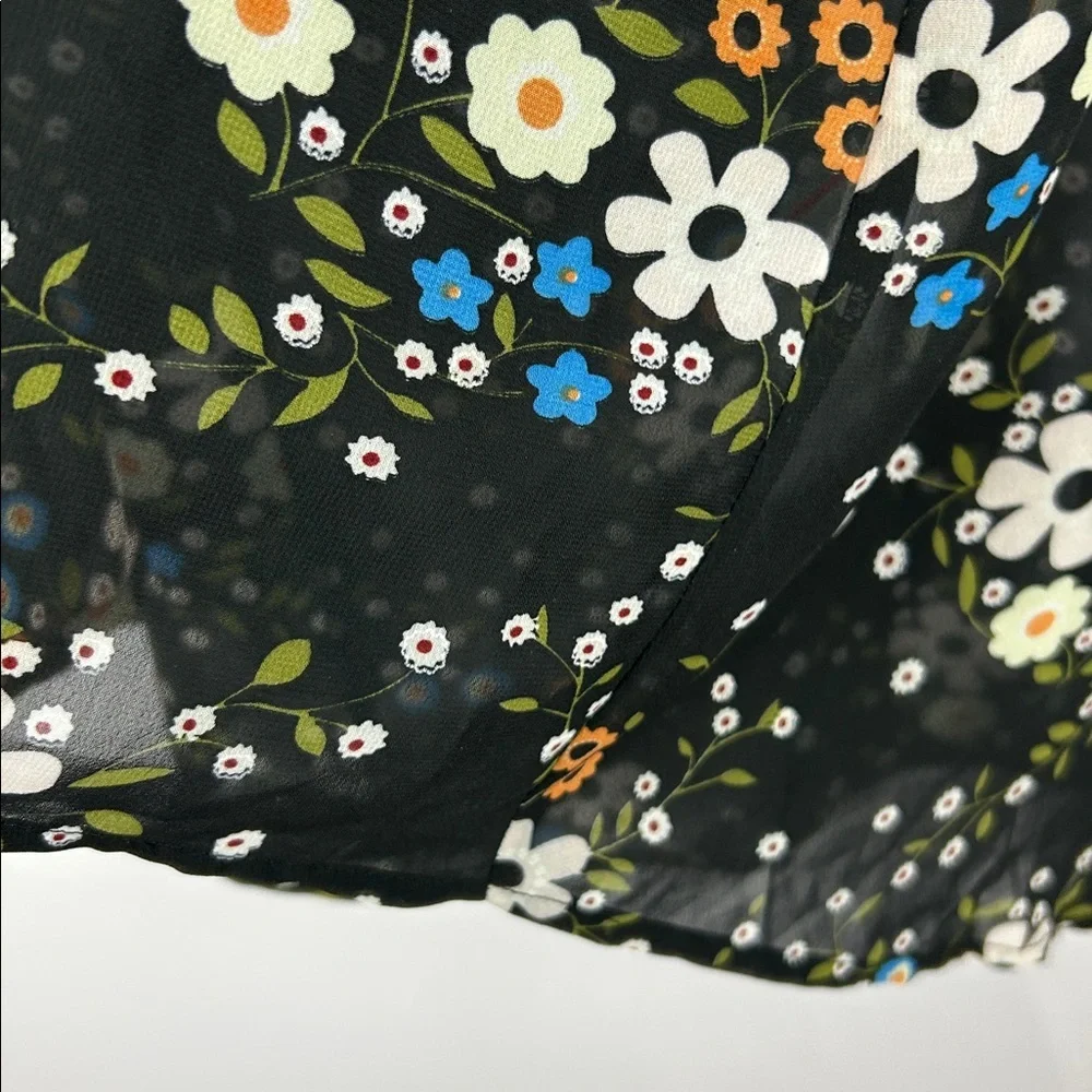 Molly Bracken Gabrielle Floral Sheer Sleeveless Cinched Back Blouse Size 16W - Picture 9 of 14